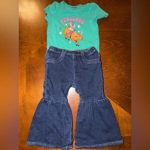Wrangler Dark Blue Kids Flared Jeans
